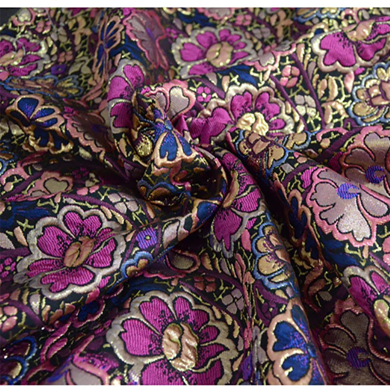 145cm width Imported European style Metallic Jacquard Brocade Fabric,3D jacquard yarn dyed fabric for Womens Coat Dress Skirt
