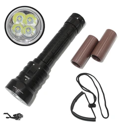 Tactical flashlight Scuba diving flashlight DX4S Underwater hunting torch waterproof dive light 4x  XM-L2 26650 LED torch