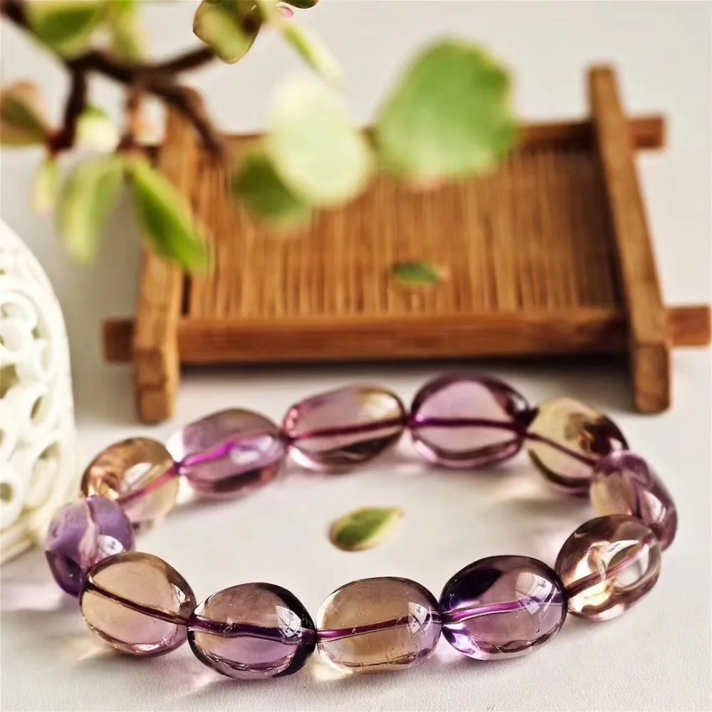 

Natural Ametrine Bracelet For Women Man Purple Yellow Crystal Quartz 16x12mm Beads Healing Luck Gemstone Stone Strands AAAAA