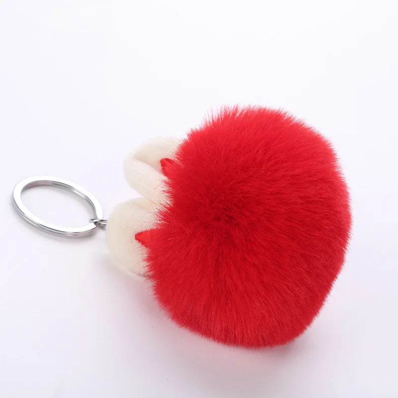 New Women Popular Rabbit Ear Hairball Top Quality Keychains Bag Fashion Accessories Hot Men Best gift Jewelry K2049