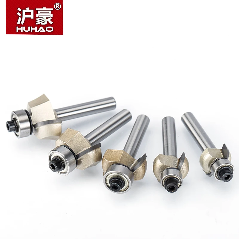 HUHAO 1pc 1/4" 1/2" Shank Classical Cove Bit With Bearing Woodworking Tool 2 Flute Router Bits For Wood Endmill Milling Cutter