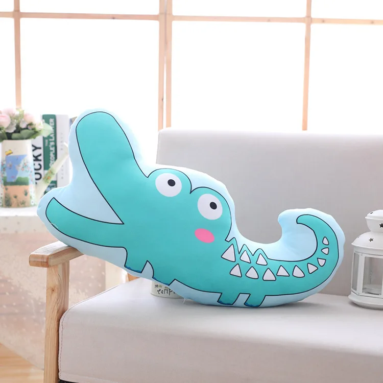 about 60x27cm creative cartoon crocodile plush pillow toy sofa cushion zipper closure washable soft pillow birthday gift s2822