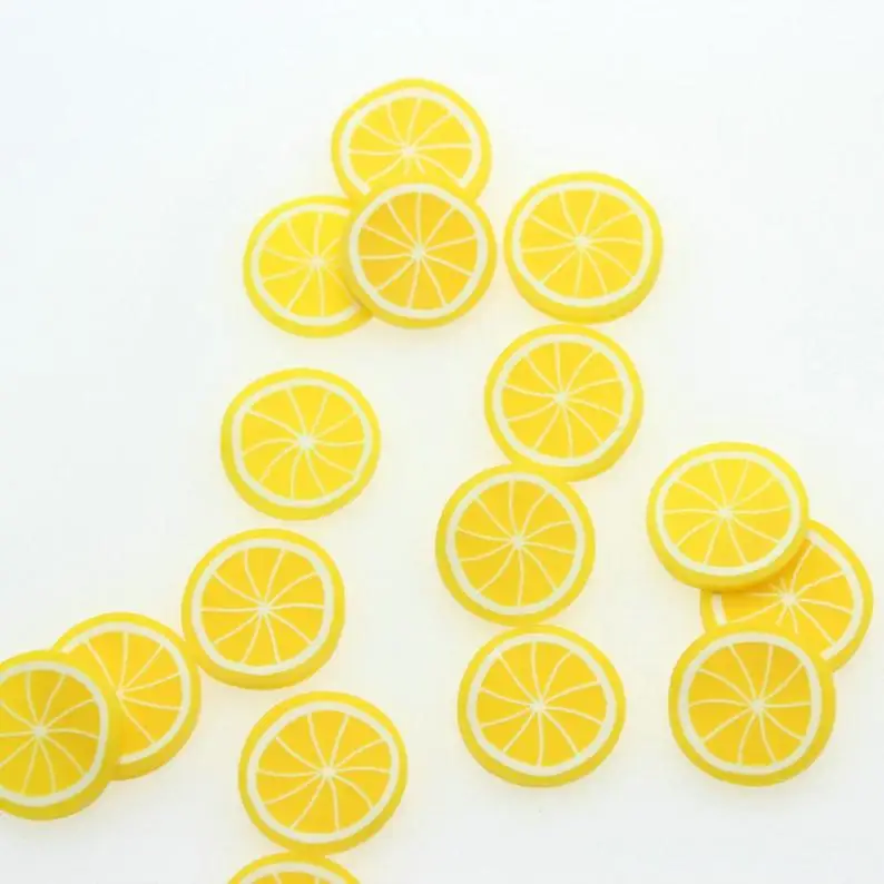 300pcs pack big Polymer Clay Lemon Fruit Slices-Nail Art