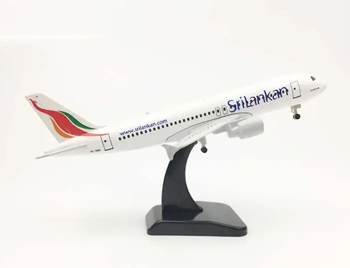 

20cm Aircraft Airbus Sri Lanka A320 SriLankan Airlines Alloy Plane with Wheel Model Toys Children Kids Gift for Collection