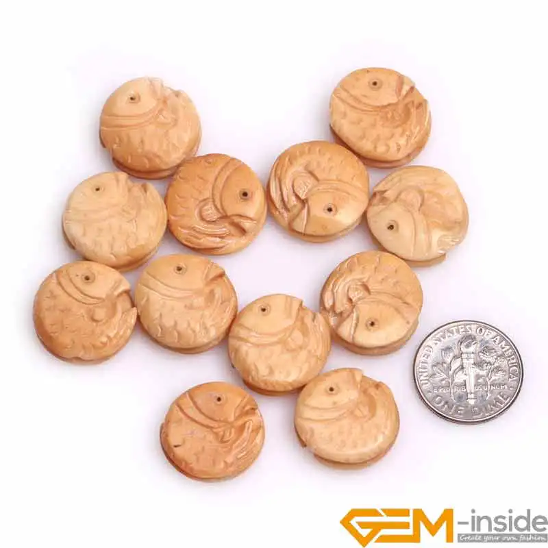 

17mm Carved Bone Cabochon Beads For Jewelry Making Bulk 12 PCS To Sale Wholesale