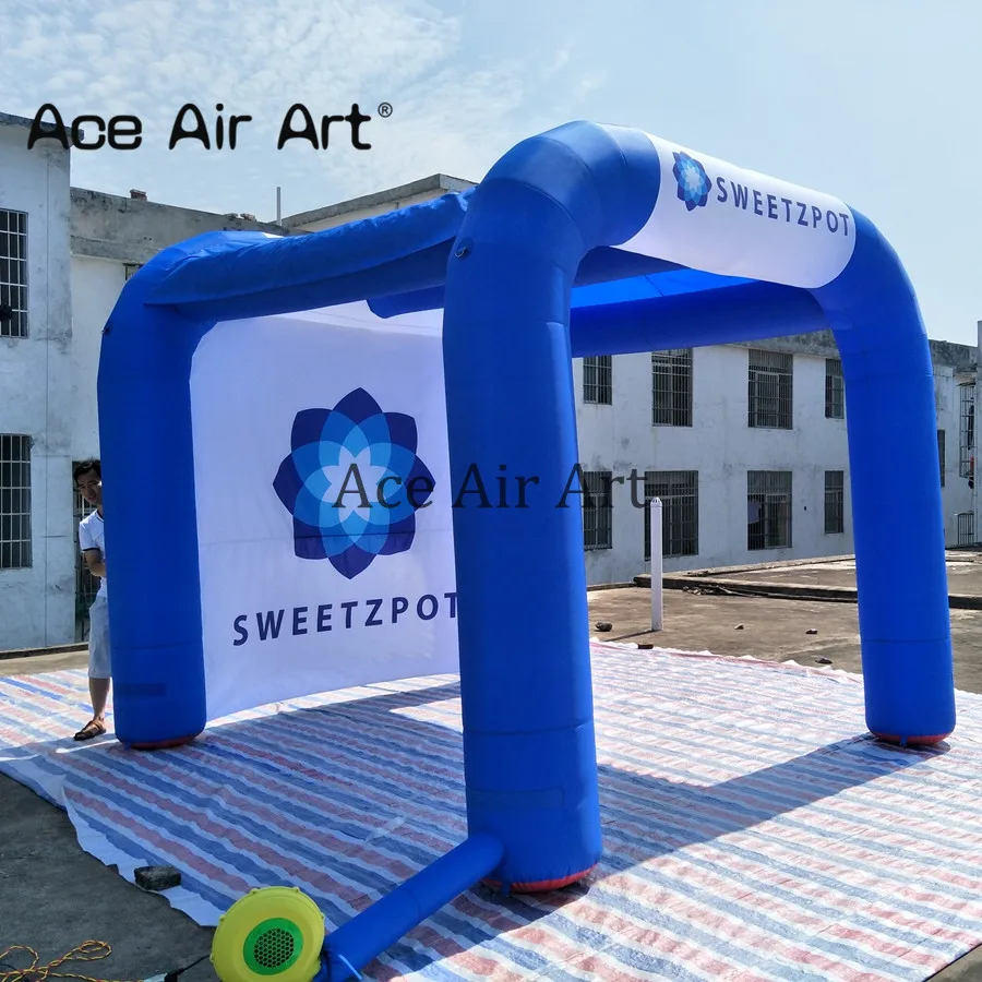 Customized Best Quality Blue Inflatable Square Tent Royal Blue Event Station Tent for Exhibition Shows or Party Events