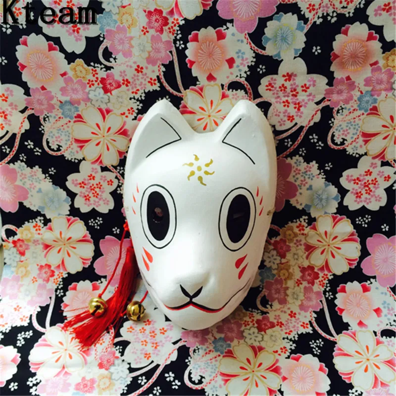 

2018 Handmade Full Face Hand-Painted Hotarubi no Mori e Cosplay Fox Masks Halloween Cartoon Girl Face Mask Character Costumes