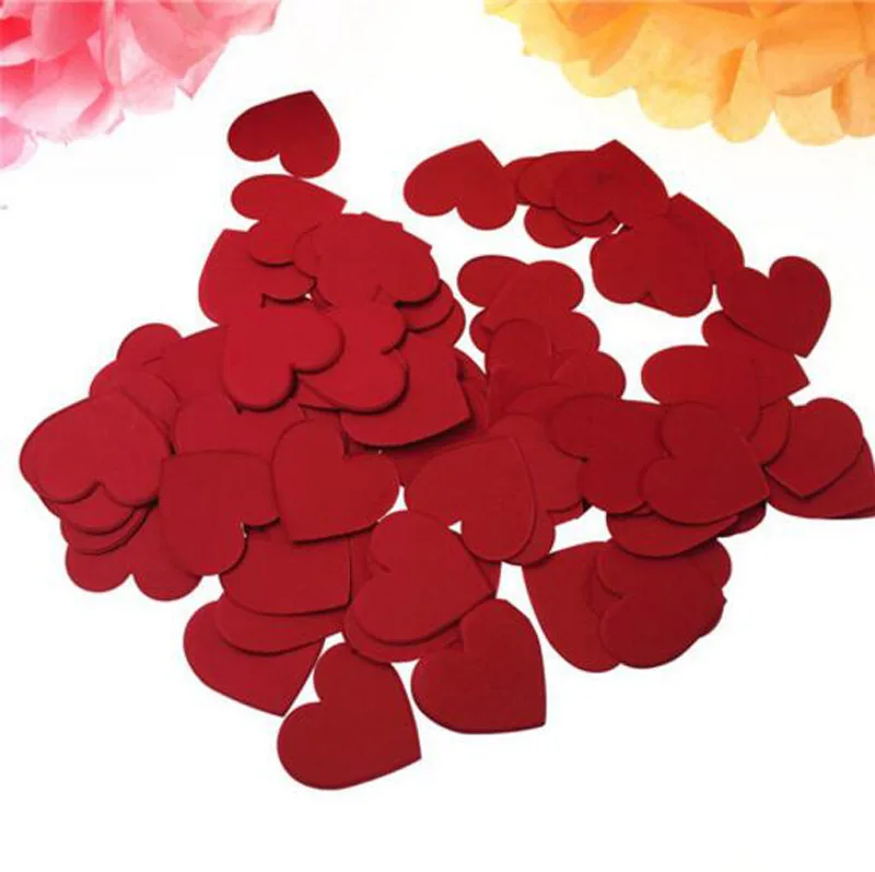 500pcs 3cm Red Heart Paper Wedding Bridal Party Throwing Confetti Baby Shower Table Decoration Scatter Sprinkles