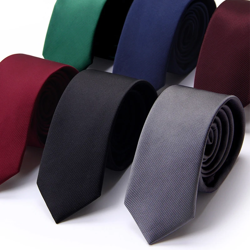 

High Quality Solid Narrow Edition Men's 6CM Tie Fashionable Shirt Accessories Business Banquet party Hand knotting Necktie