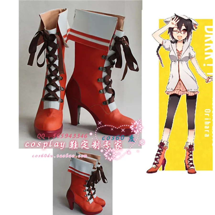 

DuRaRaRa!! Mairu Orihara Red cosplay Shoes Boots S008