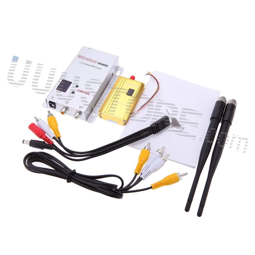 FPV 1.2GHZ 1.2G 1500mW 8CH 8 Channel Wireless Tranmsitter and 12 Channel Receiver Professional Kit for CCCTV DJI Phantom