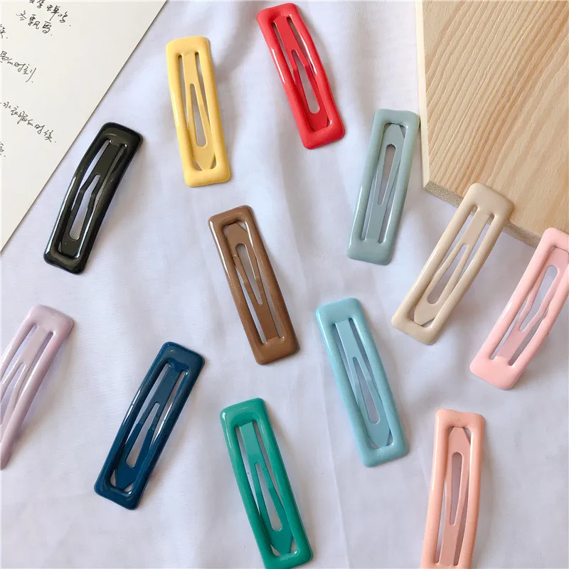 Color Square Candy Hair Clips Alloy Girl Hairpin Summer Cartoon Hairclips BB Clip Fashion Solid color Hair Accessories