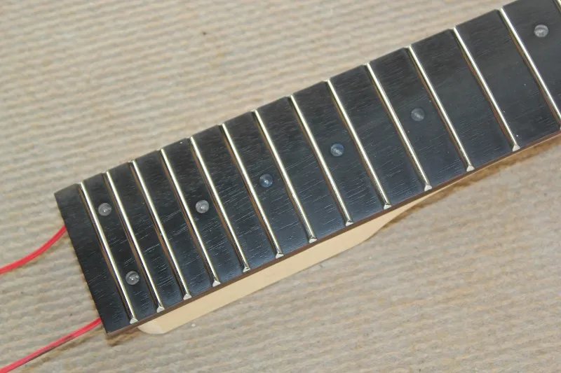 Inlay Blue LED Dots Rosewood Fretboard Maple Electric Guitar Neck Accessories Parts Guitarra Musical Instruments