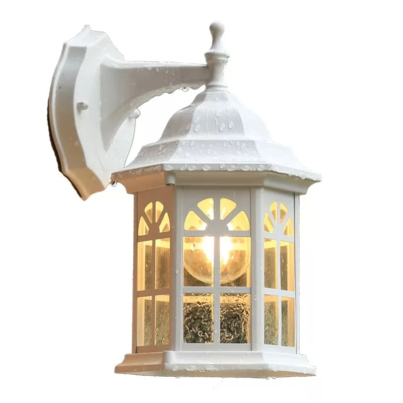 HAWBOIRR LED European style simple outdoor villa balcony ceiling lamp waterproof chandelier retro indoor living room wall lamp