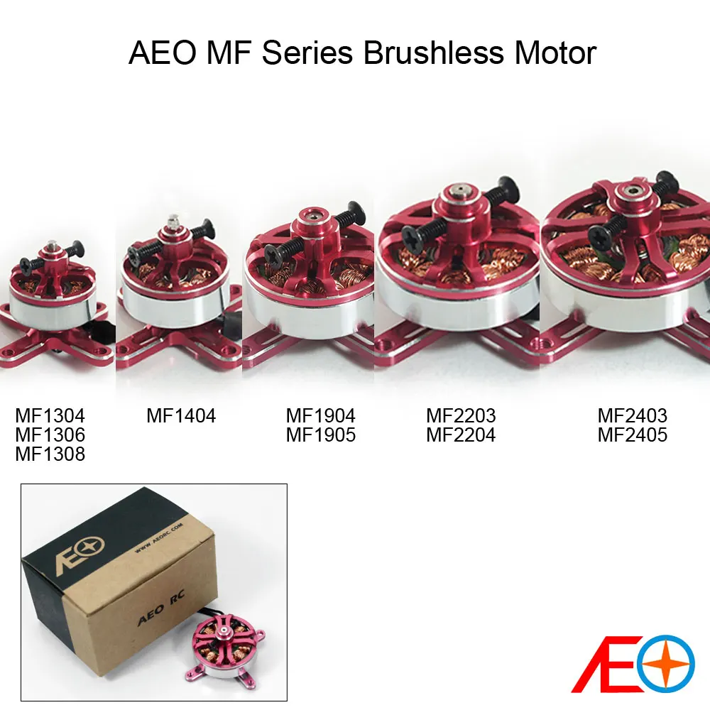 AEORC Red Multi Metal Motors do samolotów 3D, multi-rotory 1304/1306/1308/1404/1904/1905/2203/2204/2403/2405