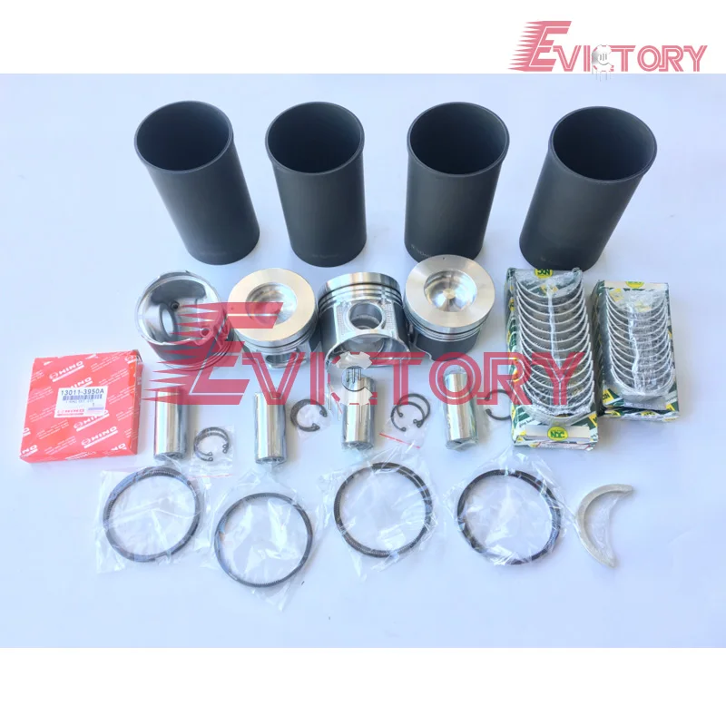 

N04C piston include piston pin clip and piston ring for Hino bus combustion chamber 59mm