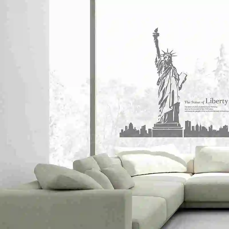 

New York City Decal Landmark Statue Of Liberty Wall Stickers Decals Poster Parede Home Decor Statue Of Liberty Palace Sticker