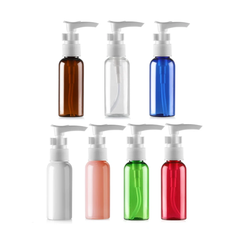 50ML 48pcs/lot PET Lotion Pump Bottle,Amber Plastic Cosmetic Container,Empty Shampoo Sub-bottling,Essential Oil Bottle