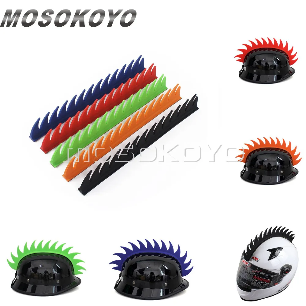 Rubber Dirt Biker Motocross Mohawk Biker Helmet Mohawks Spikes Motorcycle Helmet Mohawk Sticker Personalized Cockscomb Universal