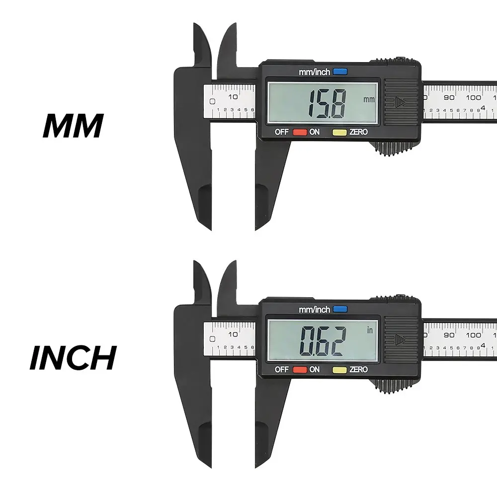 ESPLB 150mm Plastic Vernier Caliper 6 inch  LCD Screen Electronic Digital Caliper Carbon Fiber Millimeter Conversion Calipers