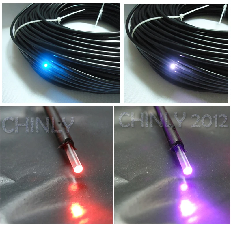 Black Cover End Glow Fiber Optic Cable 350m High Bright 0.75mm to 3mm PMMA Plastic Optical Fibers Light for Decorating Project