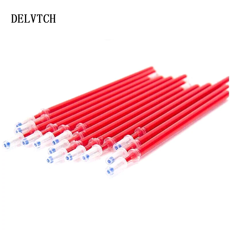 DELVTCH 100Pcs Set Gel Pen Refill 0.5mm Needle Tip Blue Black Ink Rods For School Office Writing Signature Handle Student Gift