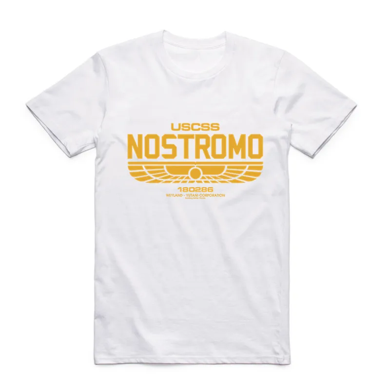 2019 Fashion Men USCSS Nostromo T-shirt Short Sleeves O-Neck Summer Prometheus Alien Weyland Yutani Casual Top Tee Cool T Shirt