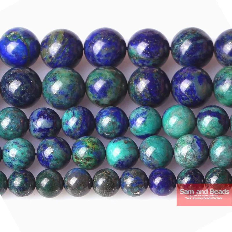 Natural Lapis Lazuli Malachite Azurite Agates Stone Beads For Jewelry Making Bracelet Necklace 6-12mm 15inch MAB21