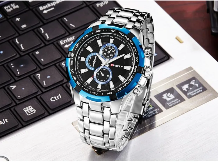 2022CURREN Top Marke Quarzuhr Männer Wasserdichte Sport Military Armbanduhr Männer Business Edelstahl Männliche Uhr Reloj Hombre – Detail 14