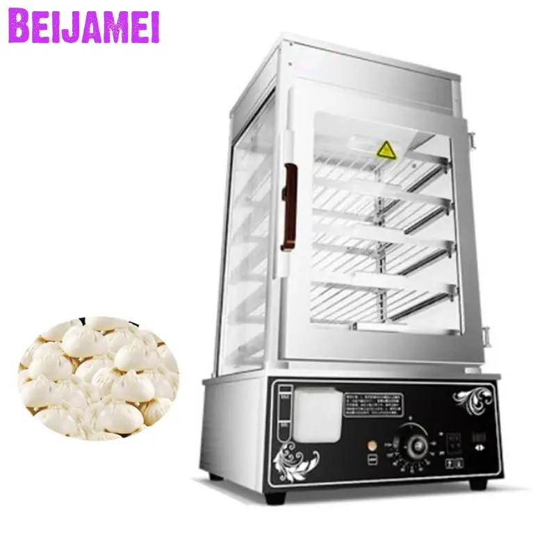 BEIJAMEI High efficiency food steamer bun machine, electric steam food warmer, commercial food steamer 5 layers