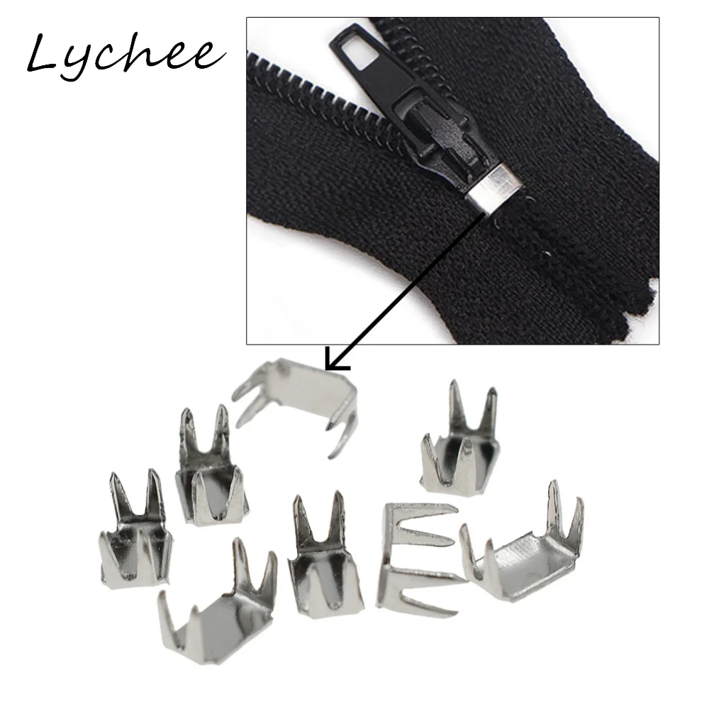 Lychee 3# 5# Classic Silver Color Metal Iron Zipper Stopper For DIY Craft Garment Pants Sewing Zipper End Accessories