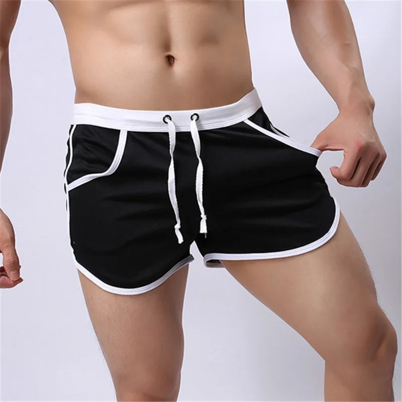 Quick Dry Men Running Shorts Marathon Sports Running Professional Man Shorts Gym Pocket Straps Drawstring Outdoor Elastic Shorts