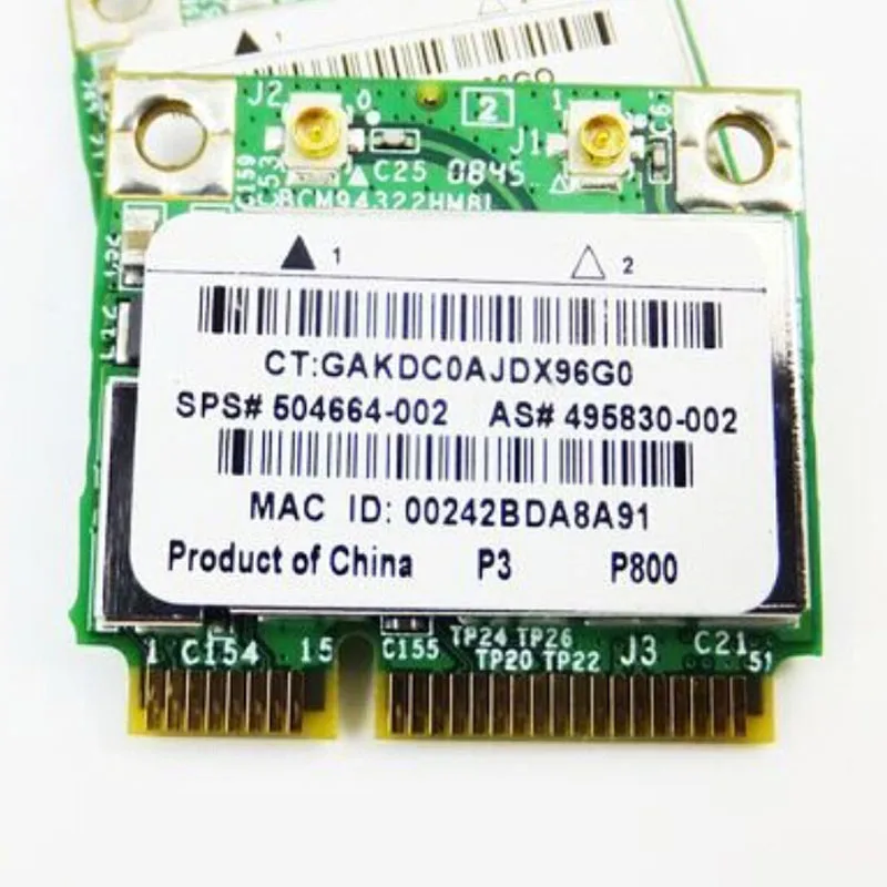 MiniCard BCM94322HM8L 802.11 a/b/g/n WLAN HF ، لـ Mini 5101 ProBook 4411s Dv2 Dv3 Dv6 Dv7 Series ، sps 504664-002