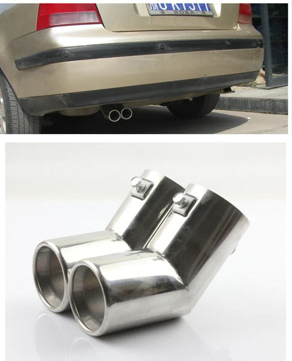 For VW MK4 Golf Jetta Bora 1999 2000 2001 2002 2003 2004 Stainless Steel Chome Exhaust Muffler Tip End Pipe Free Drop Shipping