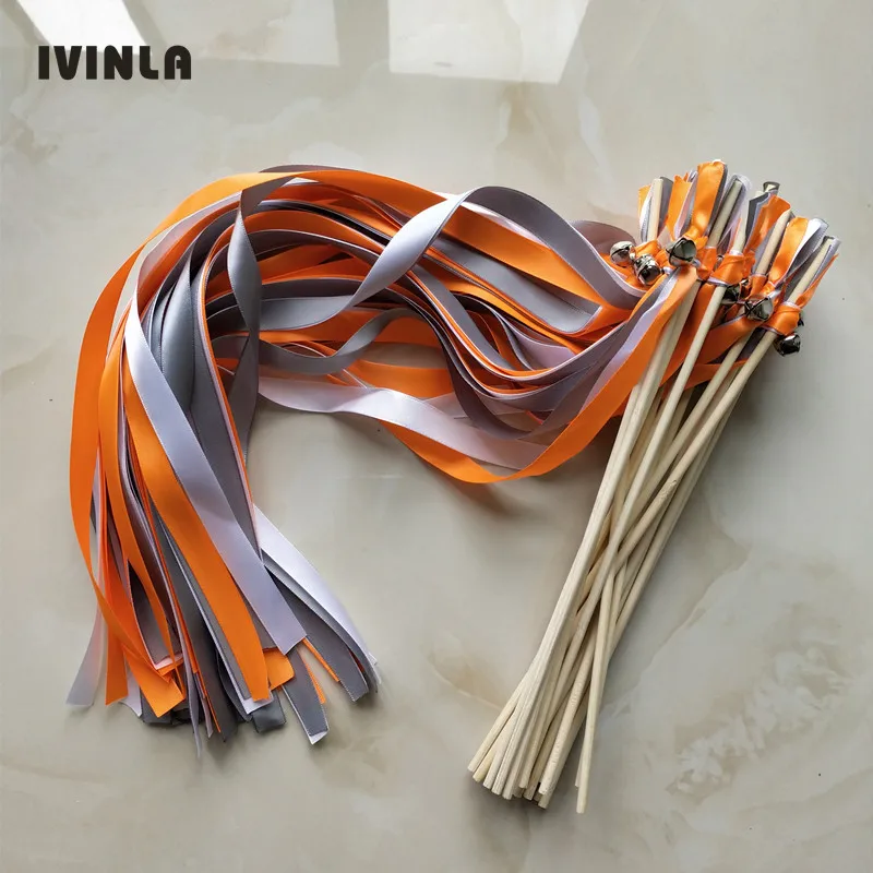 50pcs/lot orange white and grey wedding wands for wedding decoration