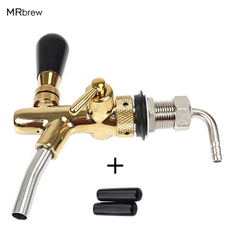 Draft Beer tap faucet, G5/8 Adjustable Faucet with golden plating,- Keg Tap Spout  Homebrew Beer