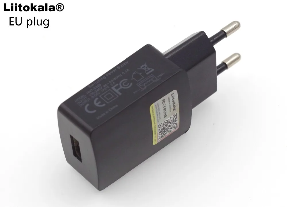 Liitokala 1A 2A USB Portable EU Plug Lii100 Lii202 Lii402 Charger Universal Plug