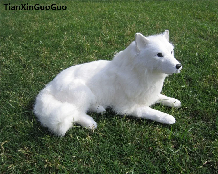 

simulation samoyed dog hard model toy polyethylene&furs prone pose 32x15x20cm white dog handicraft home decoration gift s0669