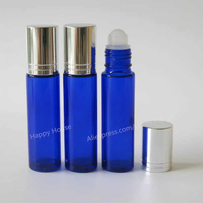 

200pcs/lot 10ml Empty Refillable Cobalt blue glass roll on bottle 10cc roll-on glass bottle, essential oil use,cosmetic packing