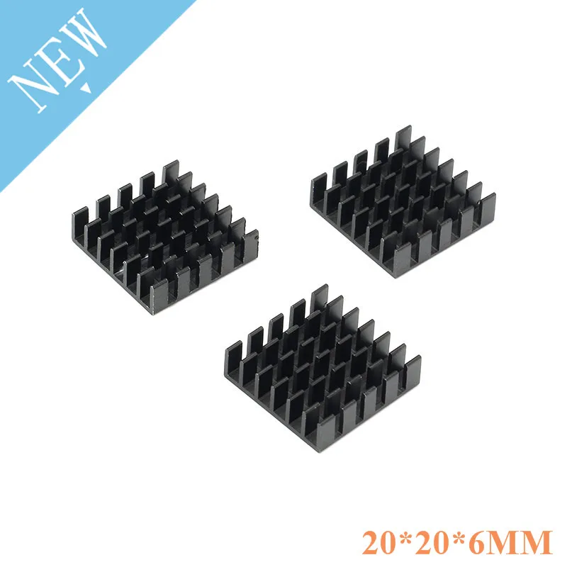 5 pcs 20*20*6 มม. ฮีทซิงค์ Cooling Fin Cooler หม้อน้ำอลูมิเนียมหม้อน้ำความร้อนสำหรับชิป, LED Power IC ทรานซิสเตอร์, โมดูล PBC 20X20X6 มม.