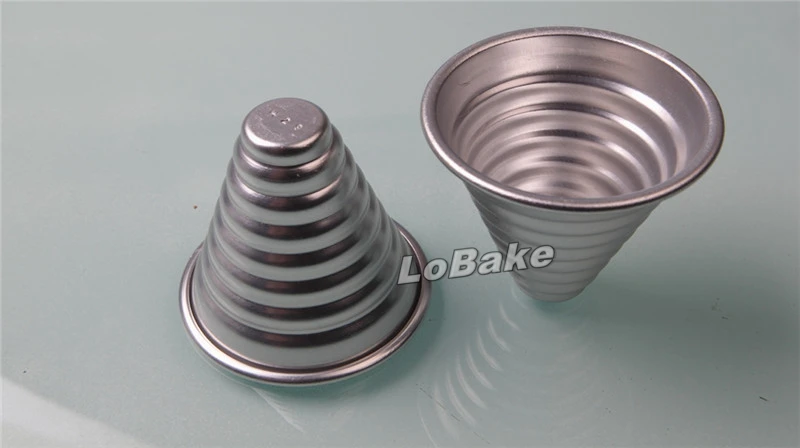 (5pcs/lot) Unique design 8 layer cone conus shape aluminium alloy pizza pie pan jelly tarte tart pan mold for DIY baking tools