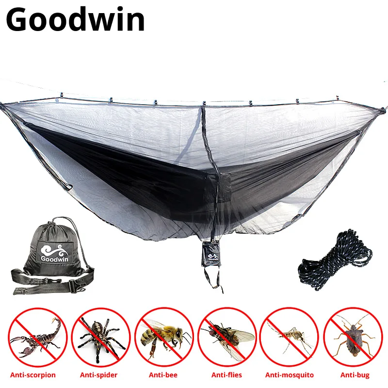 

Lightweight Hammock Bug Mosquito Net Easy Setup Outdoor Double Single Hammocks for 360 Degree Protection Dual Sided Zipper