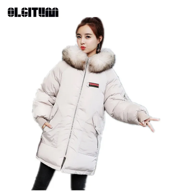 

New 2020 Winter Cotton Coat Female Medium-length Loose Thicken Plus Size Bread Clothing Parka 5 Color Outwear Jacket Femme CC695