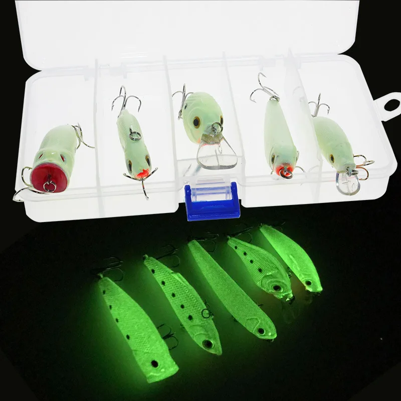 

AZJ Brand Luminous Fishing Lure bait set Minnow pencil crank VIB Lure Peche