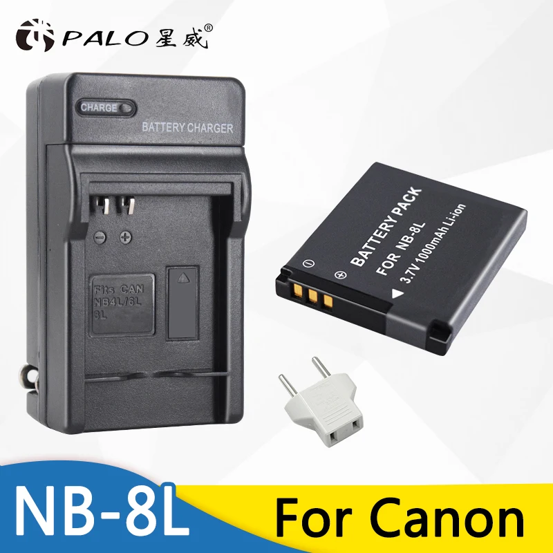 

Hot Sale 1pcs Battery + Charger NB-8L NB 8L NB8L Rechargeable Camera Battery For Canon Powershot A2200 A3100 A3200 A3300 PM059