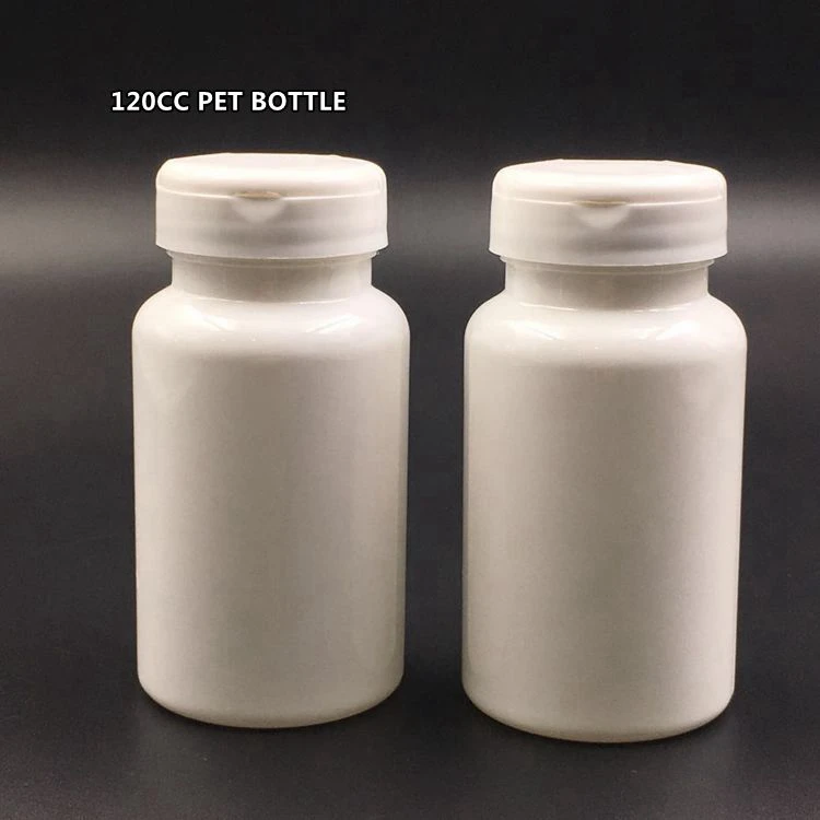 100pcs 120CC White Color PET Flip Medicine Bottles,Capsules/Pills/Powder/Vitamin Plastic Bottles--White Color Flip Caps 120ml