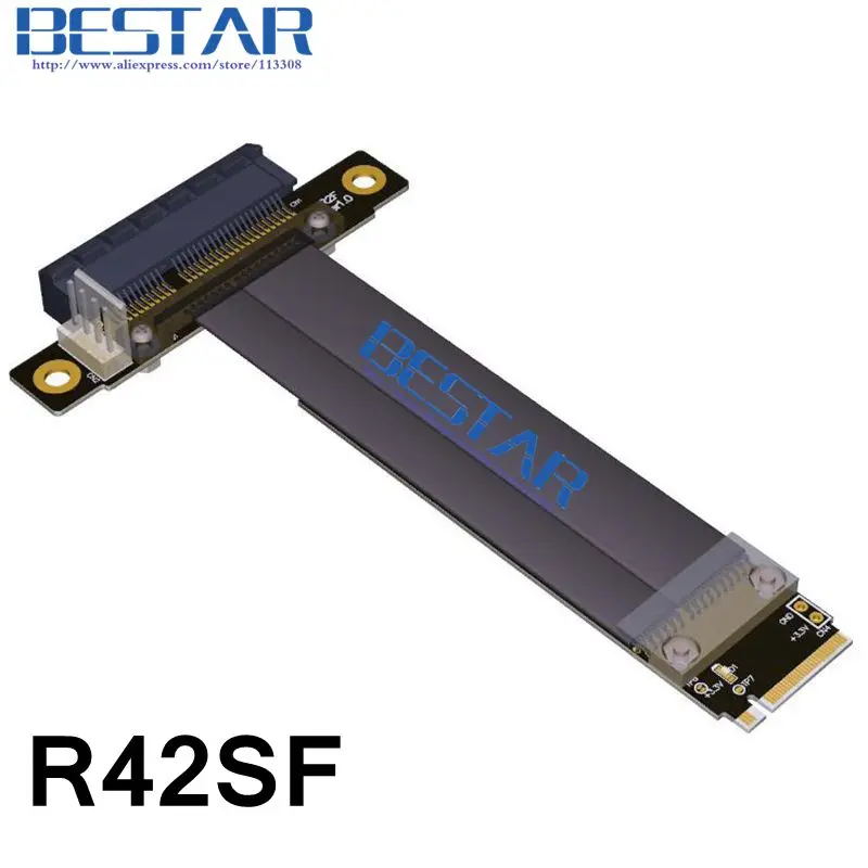 Imagem -02 - Nvme m Key2280 para Pcie Ngff 3.0 4x Riser Cartão Cabo Extensor Pci-express x4 10cm 20cm 30cm 1ft 2ft 3ft Pci-e Gen3.0 32g Bps M.2