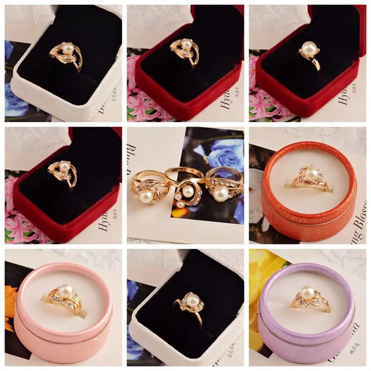 MYDANER Wholesale Lots Mixed 50PCS Women Simulated-pearl Mixed Pattern Wedding Party Cosplay Rings Wholesale Jewelry Mix Lots