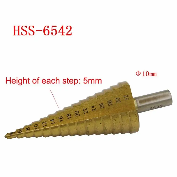 4-32mm HSS 6542 Steel Step Cone Titanium Coated Drill Bit Cut Tool Set Hole Cutter for metal