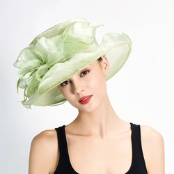 Special Shiny Organza and Feather Ladies Church Hat Dress Hat Summer Hat for Lady  S10-3083